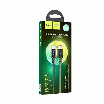 Кабель HOCO X14 Double speed 60W Type-C to Type C